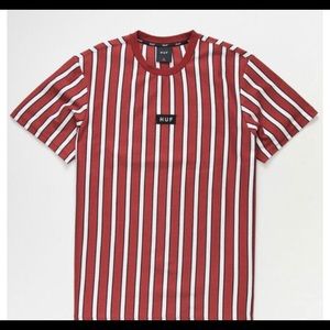 Men’s huf dexter stripped red & white T-shirt